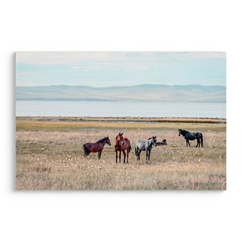 24 x 36 inch Farmhouse Horse Framed Wall Art Decork for Living Room