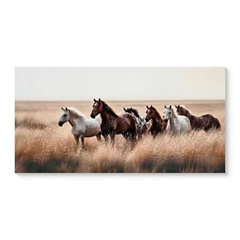 40" x 20" Cozy country Rustic Horses Wall Art Decor for Living Room Bedroom