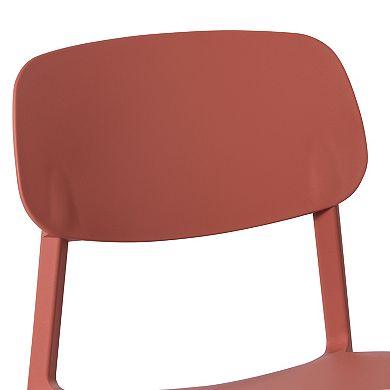 Modern Stackable Polypropylene Plastic Patio Dining Chair (Set of 2)