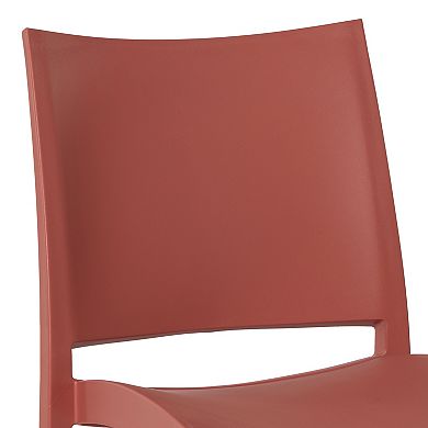 Modern Polypropylene Stackable Plastic Patio Dining Chair (Set of 2)