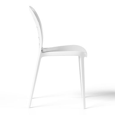 Outdoor Modern Stackable Patio Dining Chairs (Set of 2)