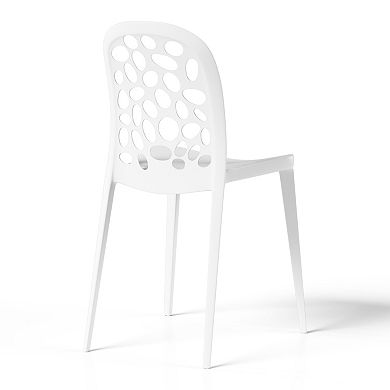 Outdoor Modern Stackable Patio Dining Chairs (Set of 2)