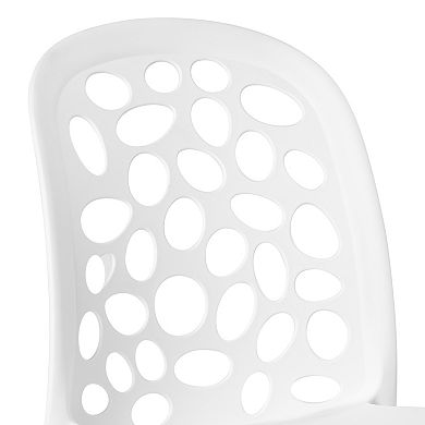 Outdoor Modern Stackable Patio Dining Chairs (Set of 2)