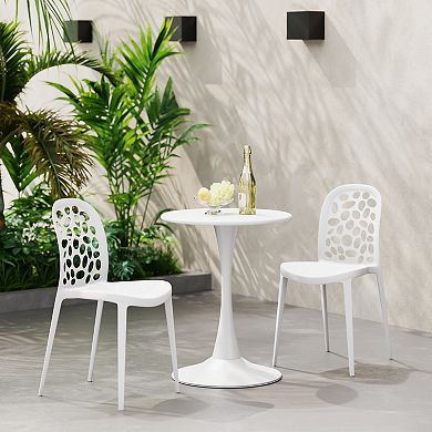 Outdoor Modern Stackable Patio Dining Chairs (Set of 2)