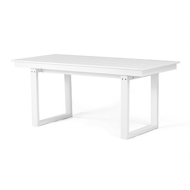 7-Piece Modern HDPE Outdoor Patio Dining Table Set With Umbrella Hole