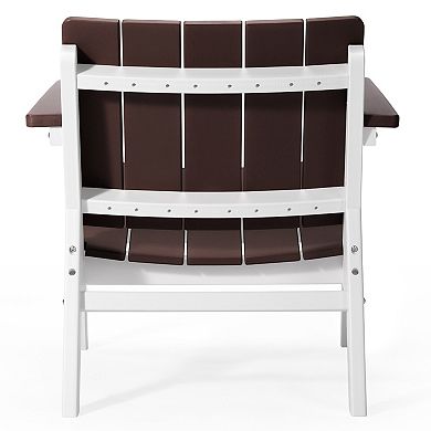 Outdoor HDPE Modern Patio Club Armchairs (Set of 2)