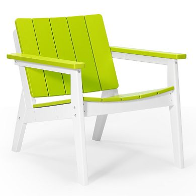 3-Piece Outdoor HDPE Conversation Set with Deep Seating Chairs and Round Side Table