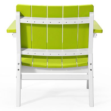 3-Piece Outdoor HDPE Conversation Set with Deep Seating Chairs and Round Side Table