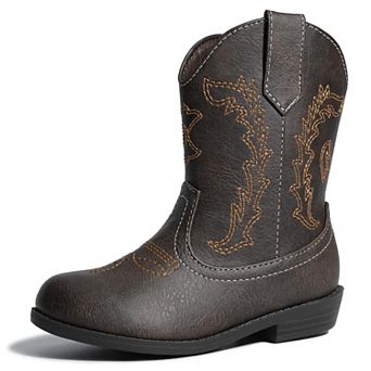 HOMEHOT Boys Girls Western Cowgirl Cowboy Boots Mid Calf Riding Shoes