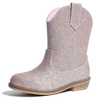 HOMEHOT Boys Girls Western Cowgirl Cowboy Boots Mid Calf Riding Shoes
