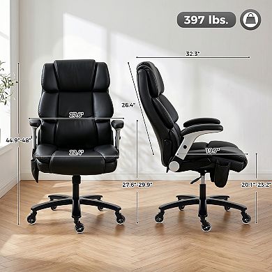 HOMCOM 400LBS Office Chair with Airbag Lumbar Support, Desk Chair