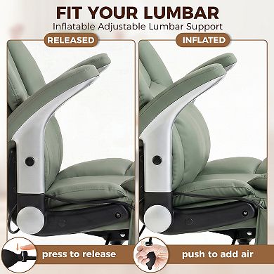HOMCOM 400LBS Office Chair with Airbag Lumbar Support, Desk Chair