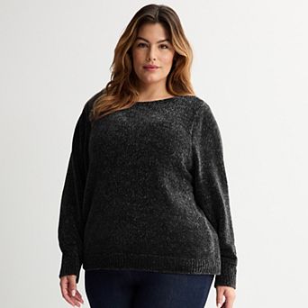 Plus Size Croft & Barrow® Boatneck Chenille Sweater
