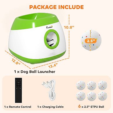 PawHut Automatic Dog Ball Launcher, Dog Ball Thrower, 26-80 FT Distance