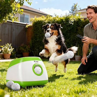 PawHut Automatic Dog Ball Launcher, Dog Ball Thrower, 26-80 FT Distance