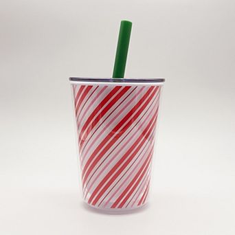 24-oz. Holiday Plastic Tumbler with Straw