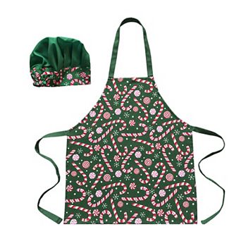 Kids Peppermint 2 pc Apron & Chef Hat Set