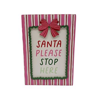 Santa Please Stop Here Christmas Table Decor
