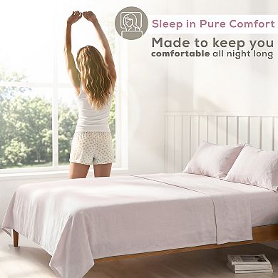 American Soft Linen Washed Cotton Percale Sheet Set