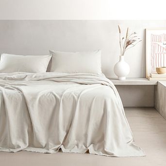 American Soft Linen Washed Cotton Percale Sheet Set