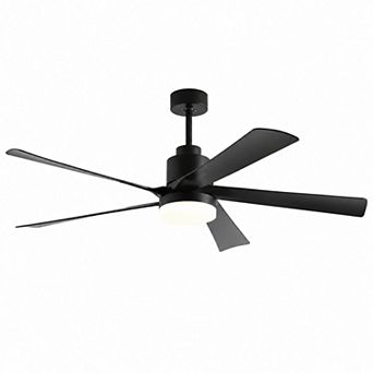 BAOURE Iron Ceiling Fan With Light 5 Blade Dimmable LED Remote Reversible DC Motor