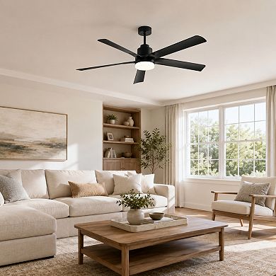 BAOURE Iron Ceiling Fan With Light 5 Blade Dimmable LED Remote Reversible DC Motor