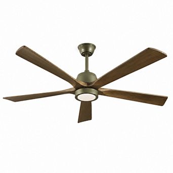 BAOURE Solid Wood Modern Ceiling Fan with Light and Remote Reversible Quiet DC Motor