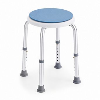 BAOURE Aluminium Alloy Swivel Shower Stool 300 Lb Capacity Adjustable Height Non Slip