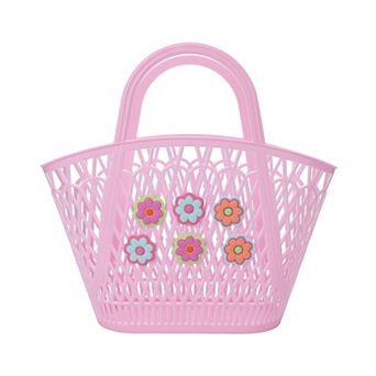 Packed Party Petal Party Silicone Woven Tote Basket with 6 Floral Twisty Charms