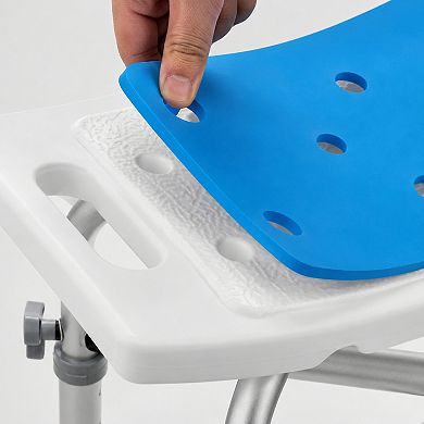 BAOURE Aluminium Alloy Adjustable Shower Stool 500 LBS Capacity for Elderly Disabled