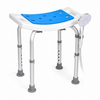 BAOURE Aluminum Alloy Adjustable Shower Chair 350 LBS Capacity for Safe Bathroom Use