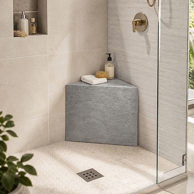 BAOURE EPS Composite Grey Tileable Shower Seat 440 Lbs Load Bearing Waterproof Shower Bench