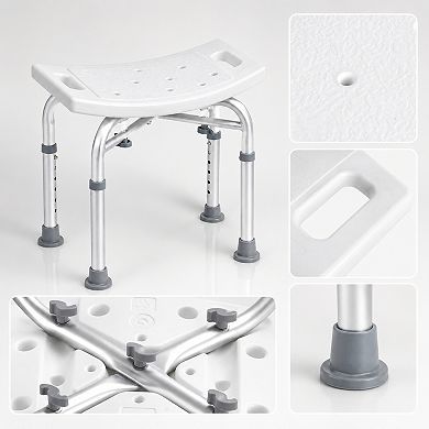 BAOURE Aluminium Alloy Adjustable Shower Stool 350 LBS Capacity for Elderly Disabled
