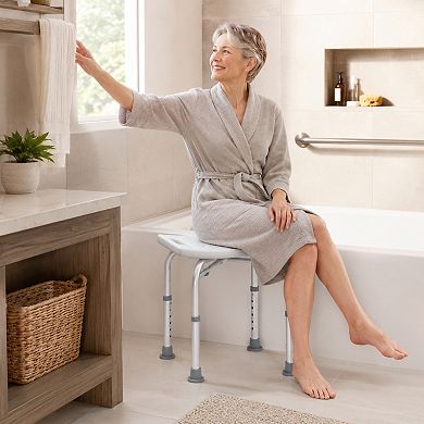 BAOURE Aluminium Alloy Adjustable Shower Stool 350 LBS Capacity for Elderly Disabled