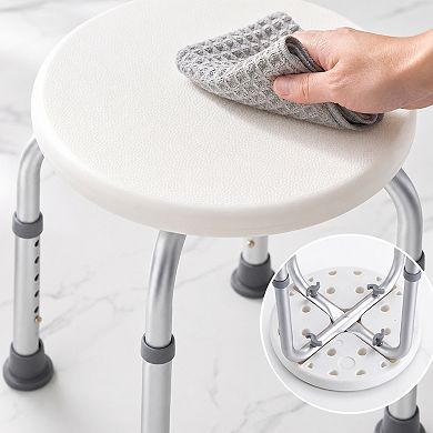 BAOURE Aluminum Adjustable Shower Stool Non Slip 300 Lb Capacity For Elderly Disabled