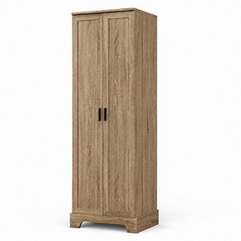 BAOURE MDF Two Door Storage Cabinet with Adjustable Shelves for Bathroom and Office