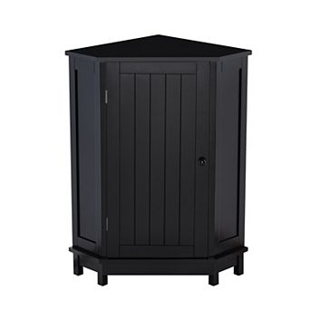 BAOURE MDF Modern Corner Storage Cabinet with Adjustable Shelves for Bathroom Use