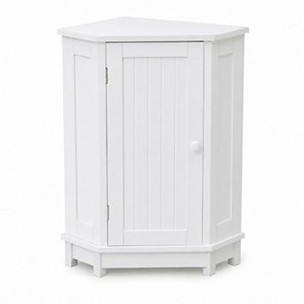 BAOURE MDF Modern Corner Storage Cabinet with Adjustable Shelves for Bathroom Use