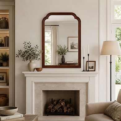 BAOURE Solid Wood 20 x 30 Inch Decorative Mirror For Bathroom Bedroom Living Room Entryway