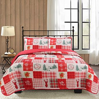 Harper Loft Holiday Patchwork Quilt Set