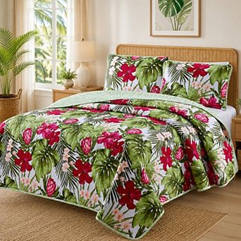 Harper Loft Paradise Palm 3 pc Quilt Set