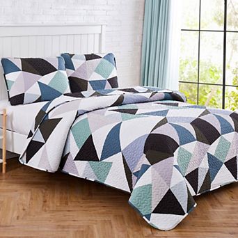 Harper Loft Triangle Geometric 2 pc Quilt Set