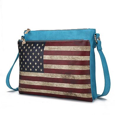 MKF Collection Madeline Printed Flag Crossbody Bag