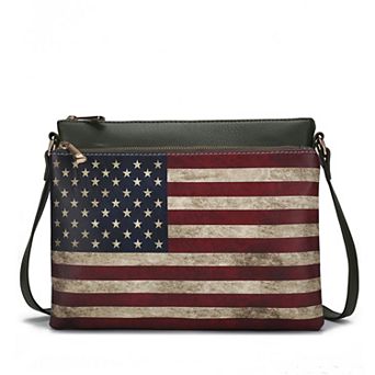 MKF Collection Madeline Printed Flag Crossbody Bag