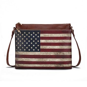 MKF Collection Madeline Printed Flag Crossbody Bag