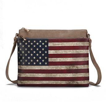 MKF Collection Madeline Printed Flag Crossbody Bag