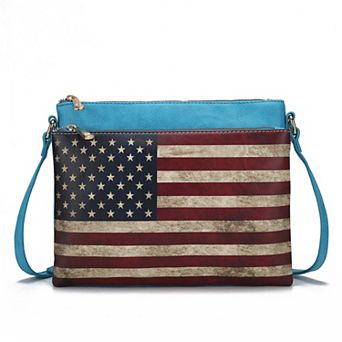 MKF Collection Madeline Printed Flag Crossbody Bag