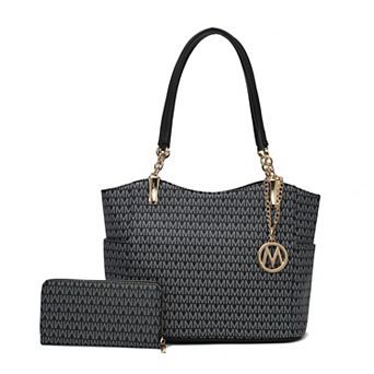 MKF Collection Savannah M Logo Printed Tote Bag and Wristlet Wallet by Mia K 2 pc Set