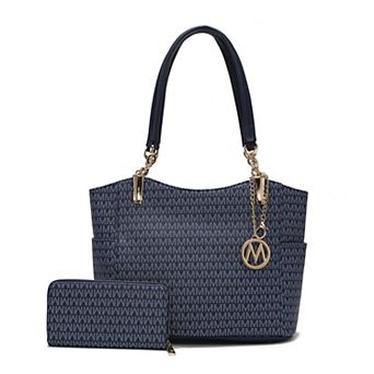 MKF Collection Savannah M Logo Printed Tote Bag and Wristlet Wallet by Mia K 2 pc Set