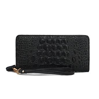 MKF Collection Eve Genuine Leather Crocodile-Embossed Wristlet Wallet